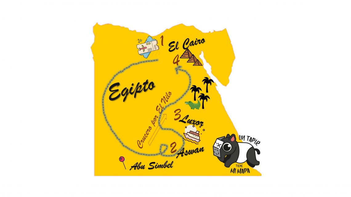 Mapa ruta por Egipto
