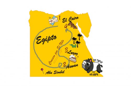 Mapa ruta por Egipto