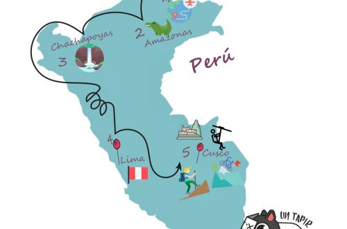 Mapa de viaje por Perú